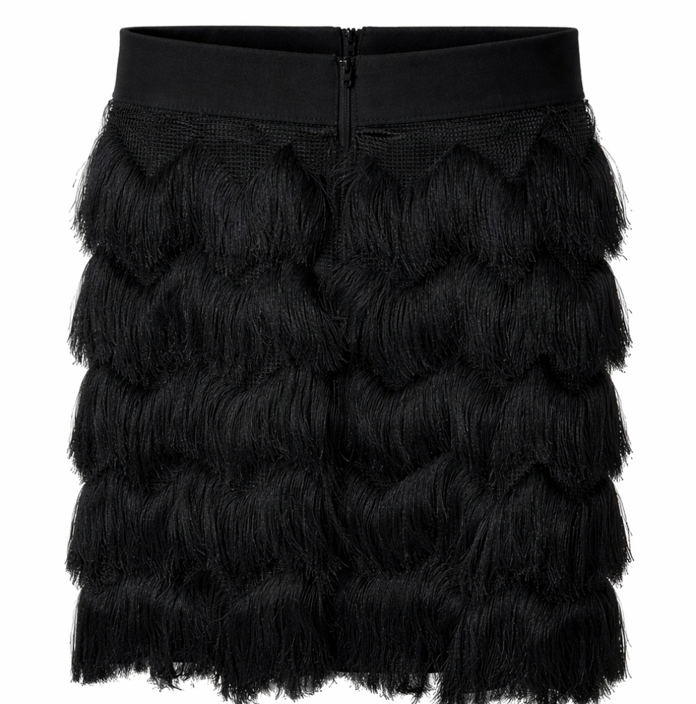 Torrid Black Fringe Overlay Skirt | Plus Size Work & Party | Free Shipping